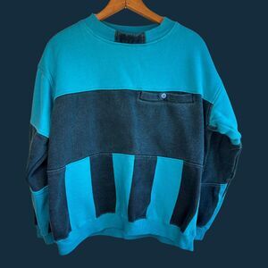 Classic Vintage 90s Saturdays Color Block West Coast Skater Surfer Sweatshirt